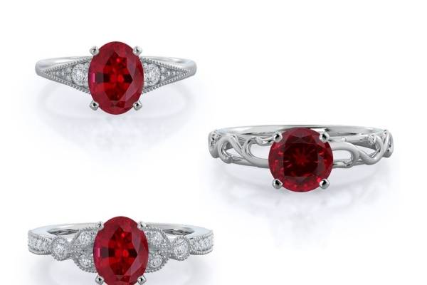 Vintage Inspired Ruby Rings