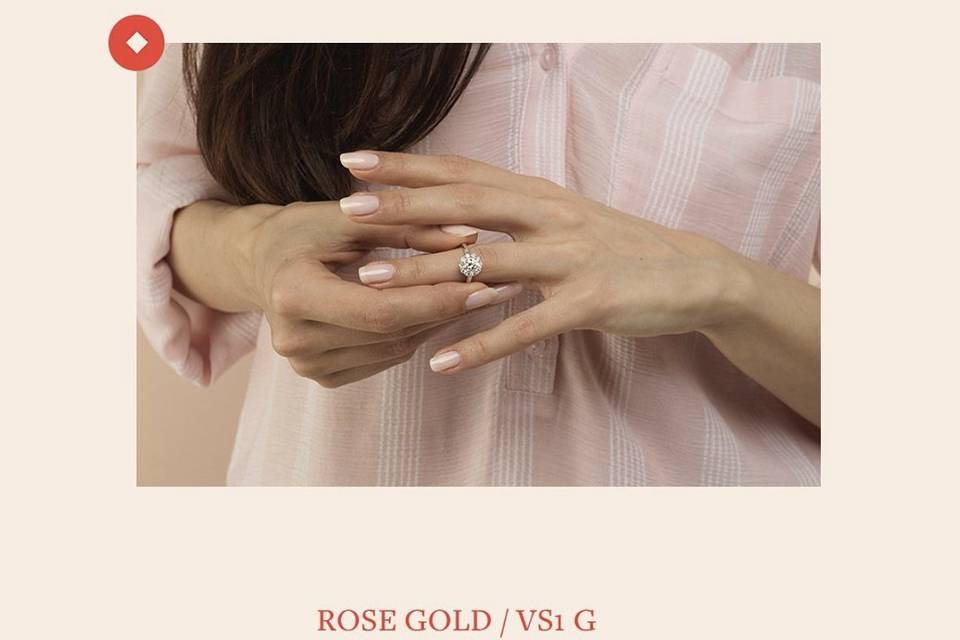Halo Rose Gold Diamond Ring