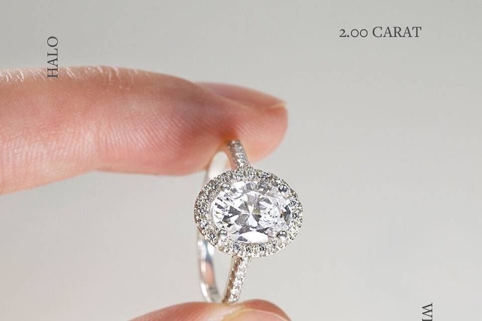 Oval Cathedral Halo Ring