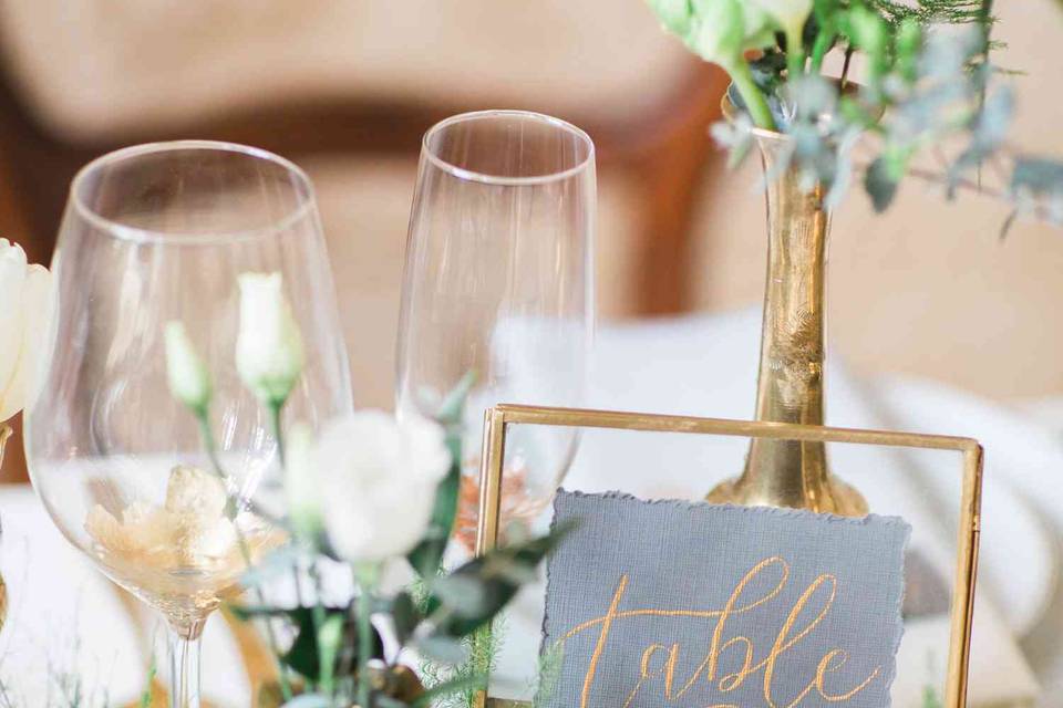 Tablescape with blue