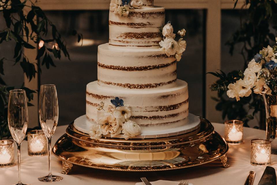 Tall cake with gold