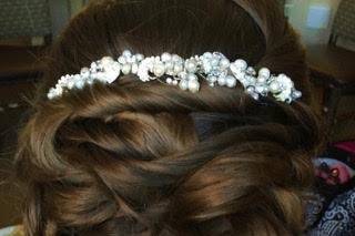 Updo with adornment