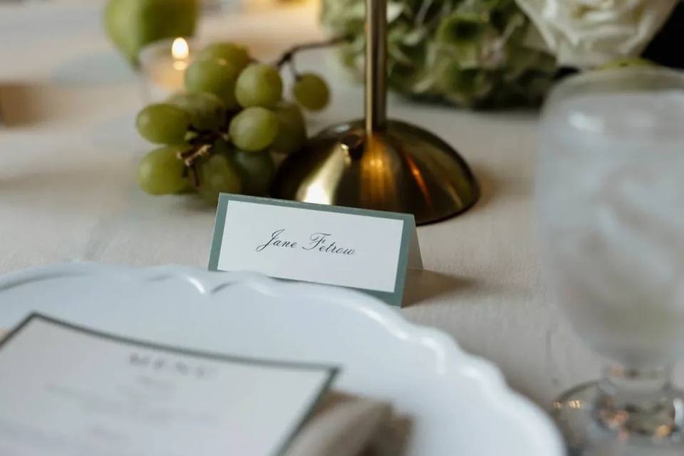 Modern white & green w/ fruit