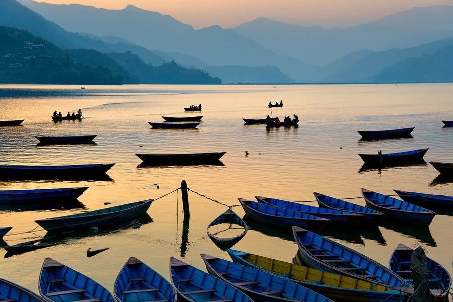 Phewa Lake in Pokhara, Nepal