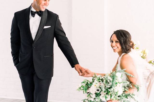 Newlyweds posing