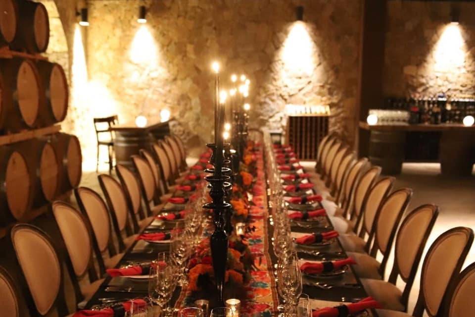 Reception in barrel room