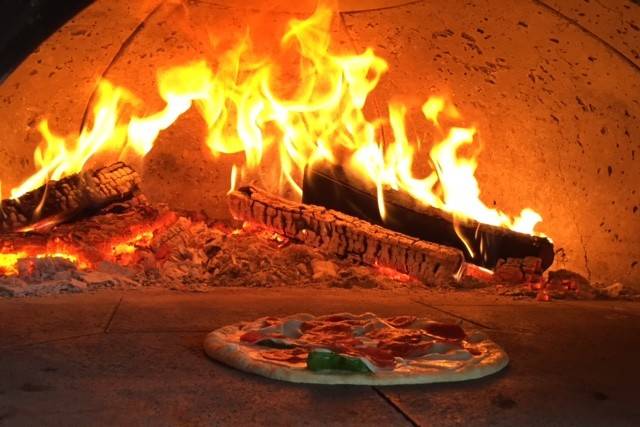 Pizza in oven