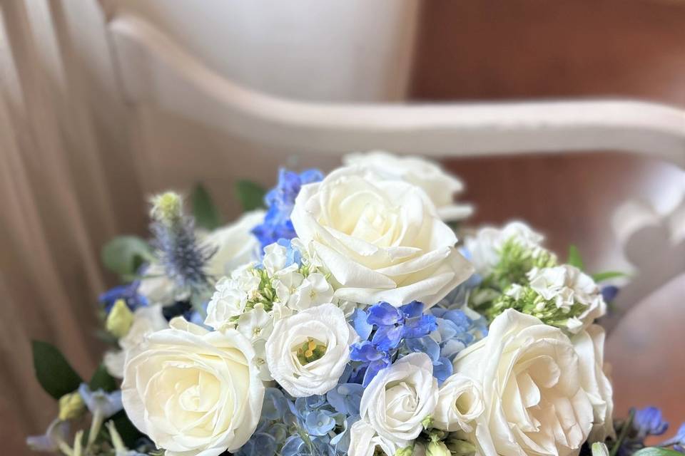 Blue and white bouquet