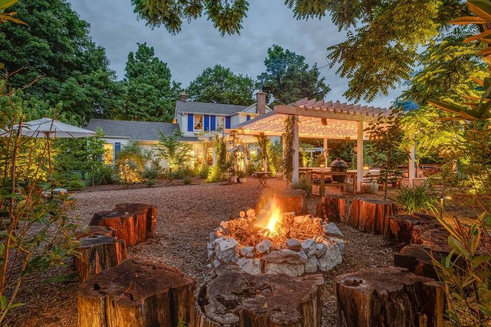 View of house from fire pit