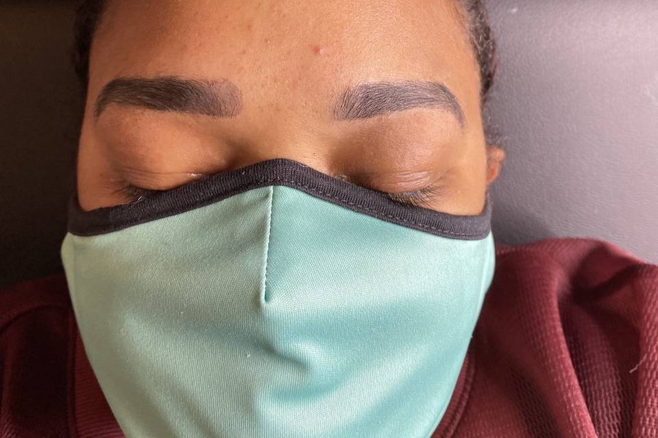 Brow tinting and waxing