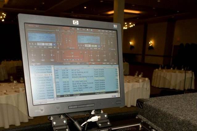 DJ's mixing table