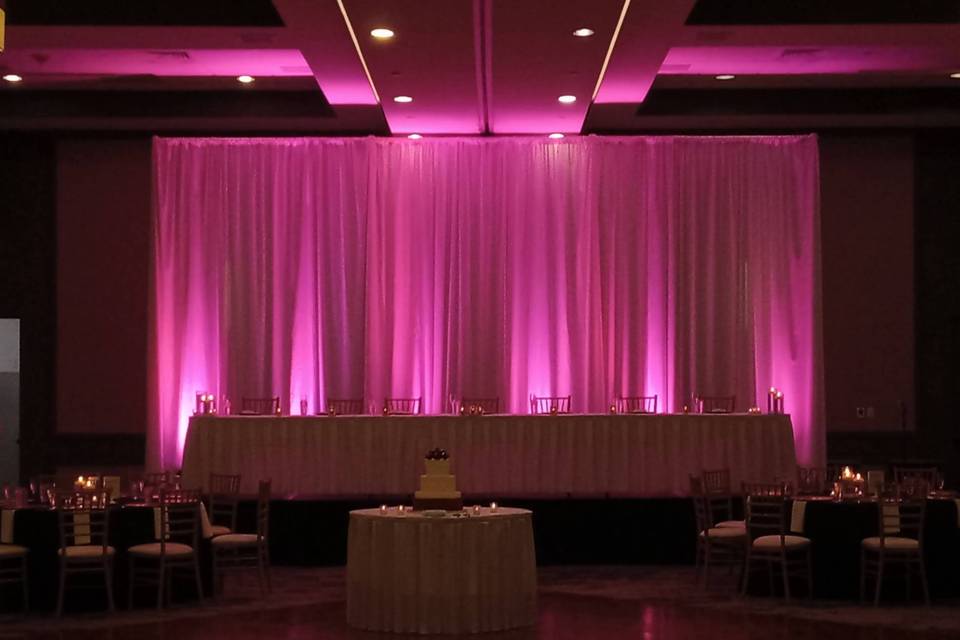 Linen Backdrop with Uplighting