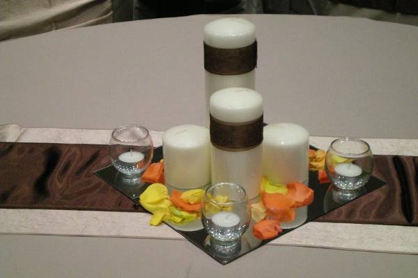 Aisle runner with fresh rose petals.