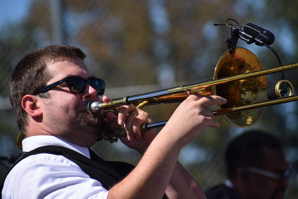 Mike on trombone.