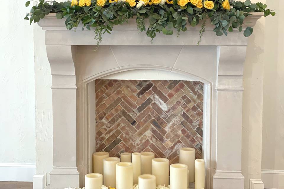 Fireplace flowers