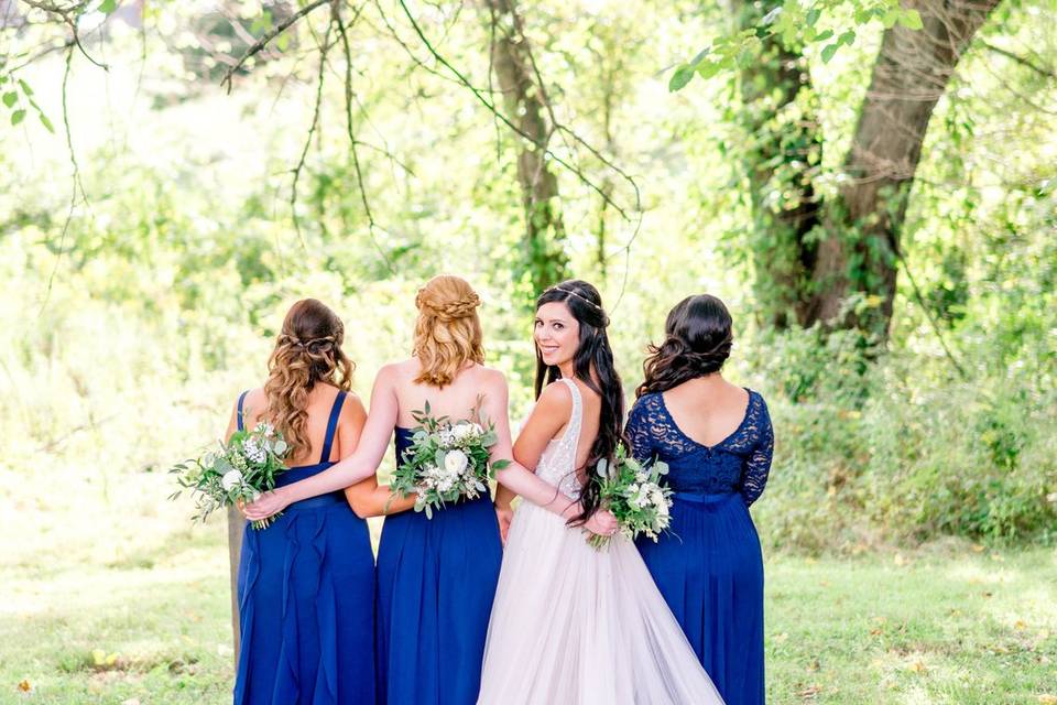 Bride and bridesmaids