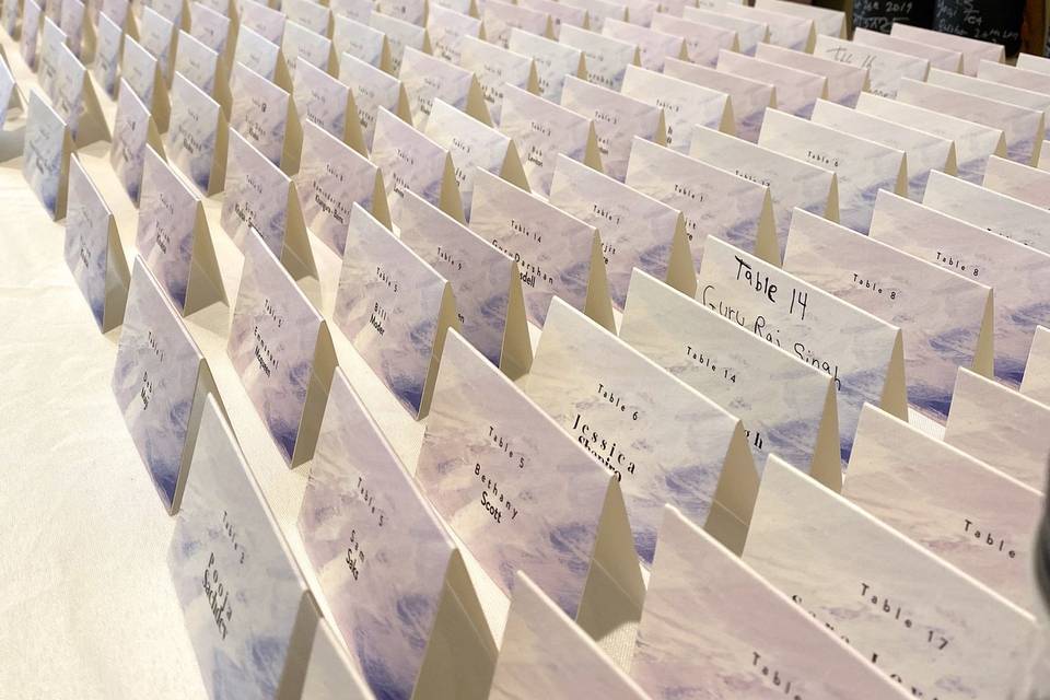 Escort card table