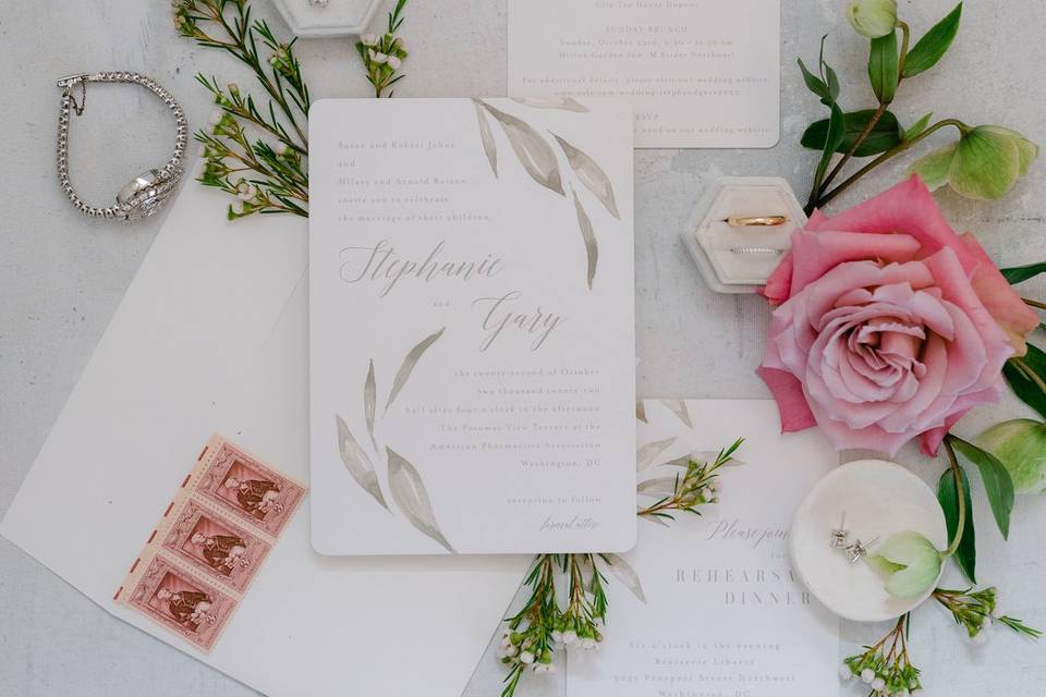 Invitation flat lay