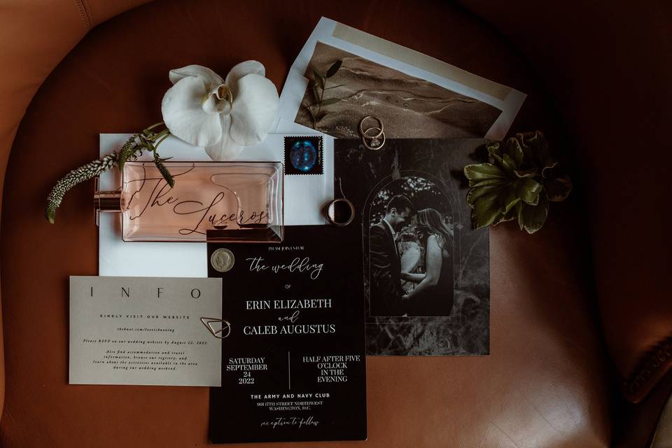 Invitation flat lay