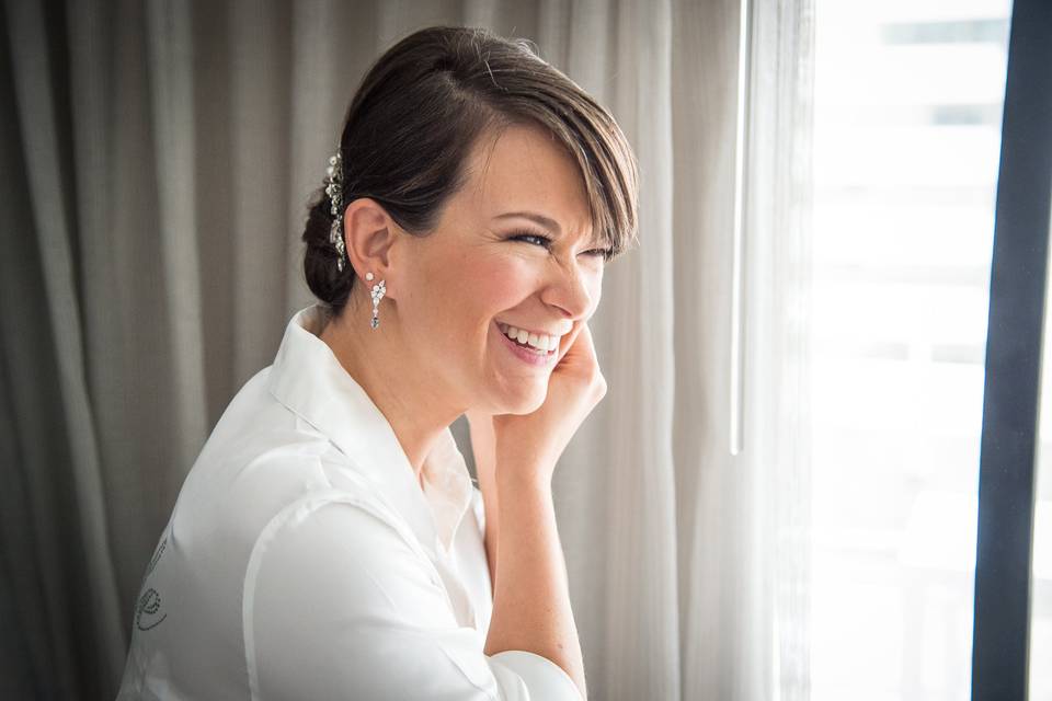 Bride getting ready