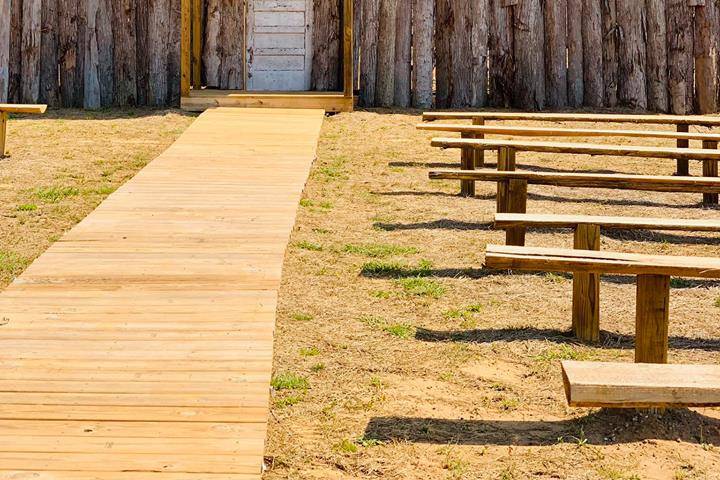 The boardwalk and chapel