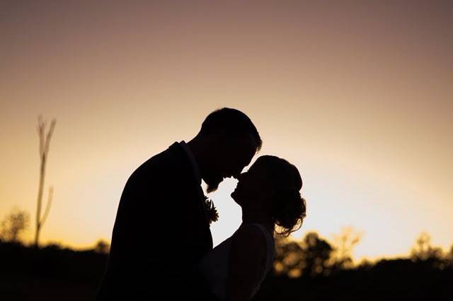 Sunset and a magical wedding