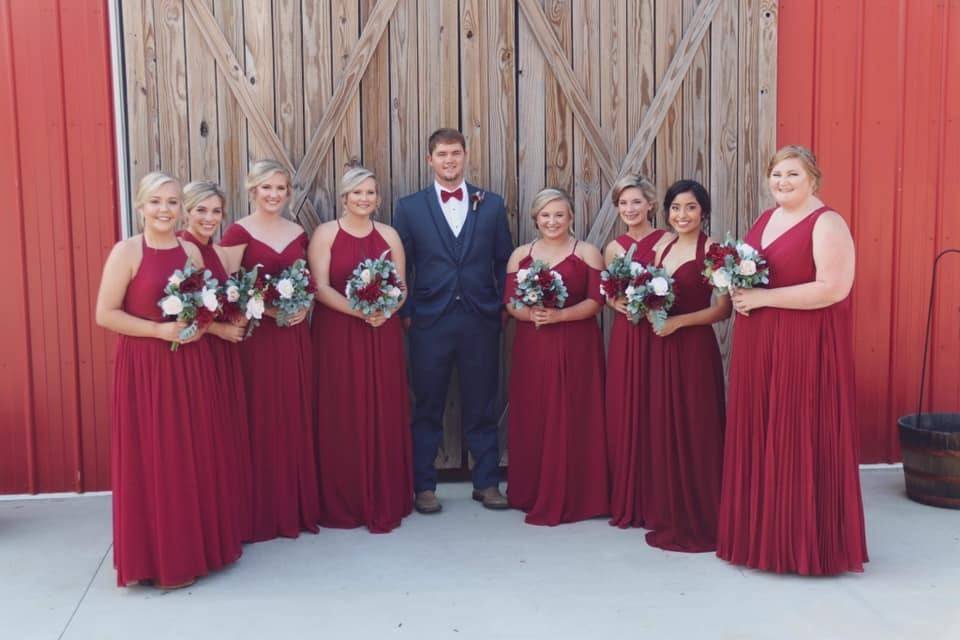 Bridesmaids and the Groom