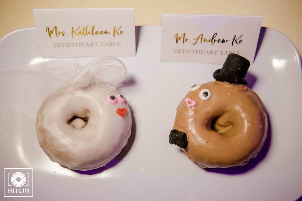Bride and groom doughnuts