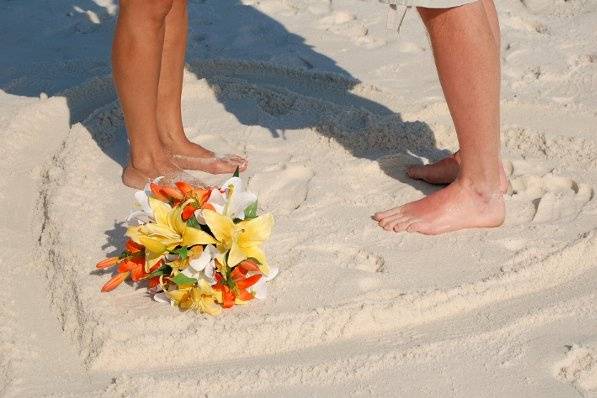 Bouquet on the sand