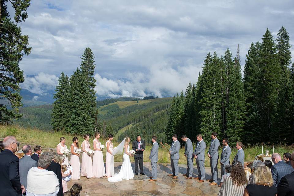 Outdoor wedding ceremony