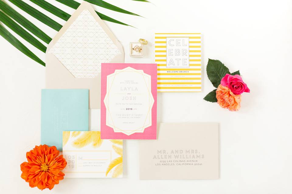 Tropical stationery suite