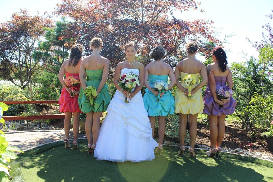 Bride and bridesmaids