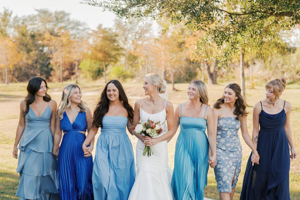 Bridesmaids in Blue
