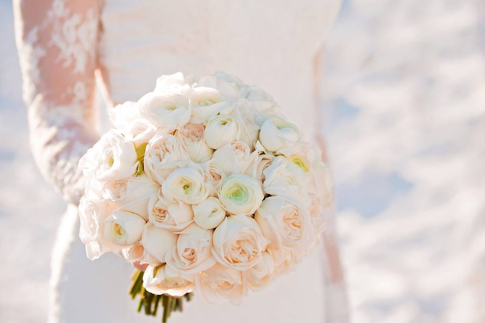 Bride holding her bouquet