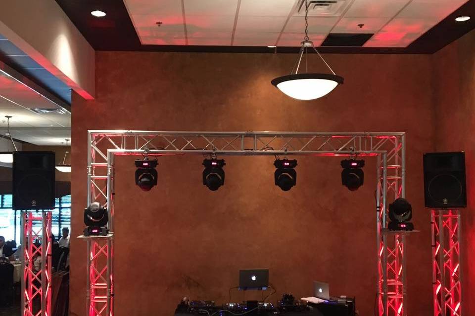 DJ station  and lighting