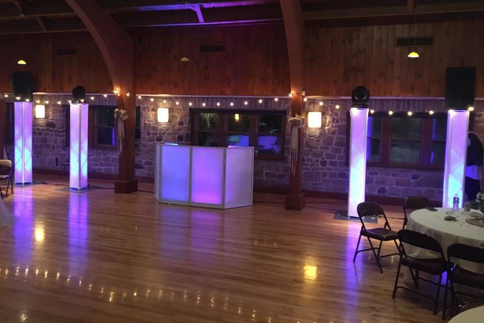 DJ station  and lighting