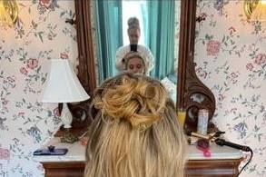 Half up half down updo