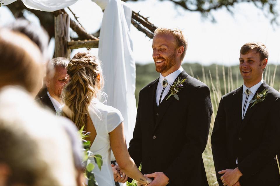 Happy groom