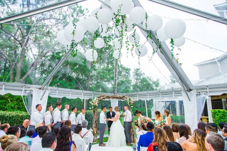 The Black Stallion | OBX WeddingPhotography: Maite PhotographyCoordination: The Proper SettingDecor: Bells & WhistlesMusic: DJ BruceCaterer: Ocean BoulevardDessert: Just DessertsRentals: Ocean Atlantic Rentals, I Do OBX ChairsHair & Makeup: Lovies Salon & Spa