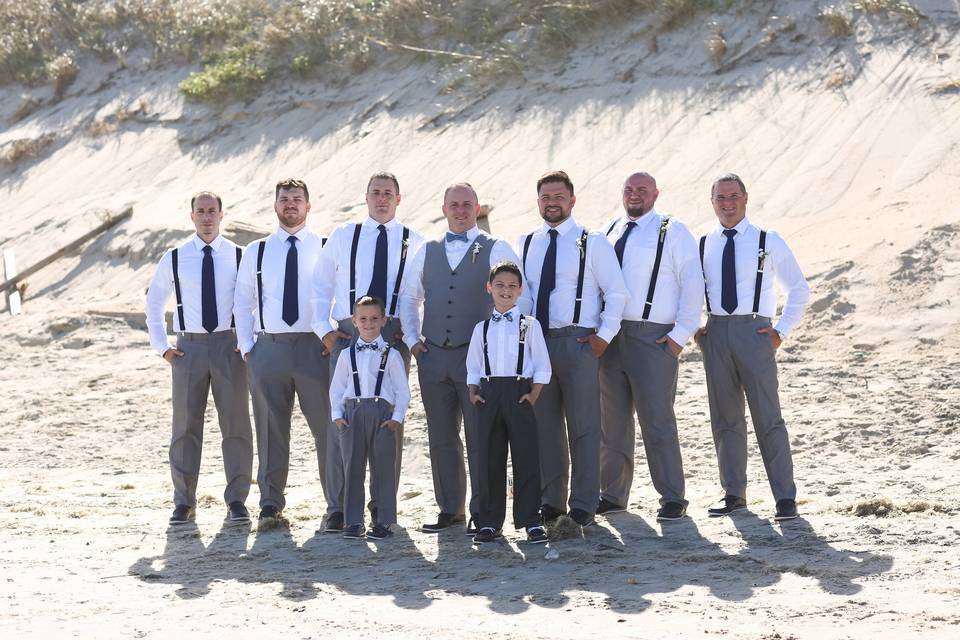 The groom with his groomsmen