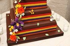 Multiple ,layered wedding cake