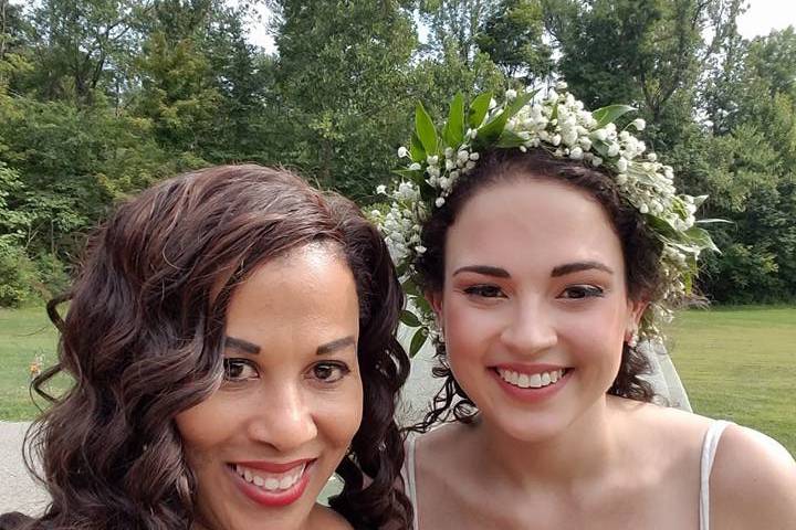 Officiant with the lovely bride