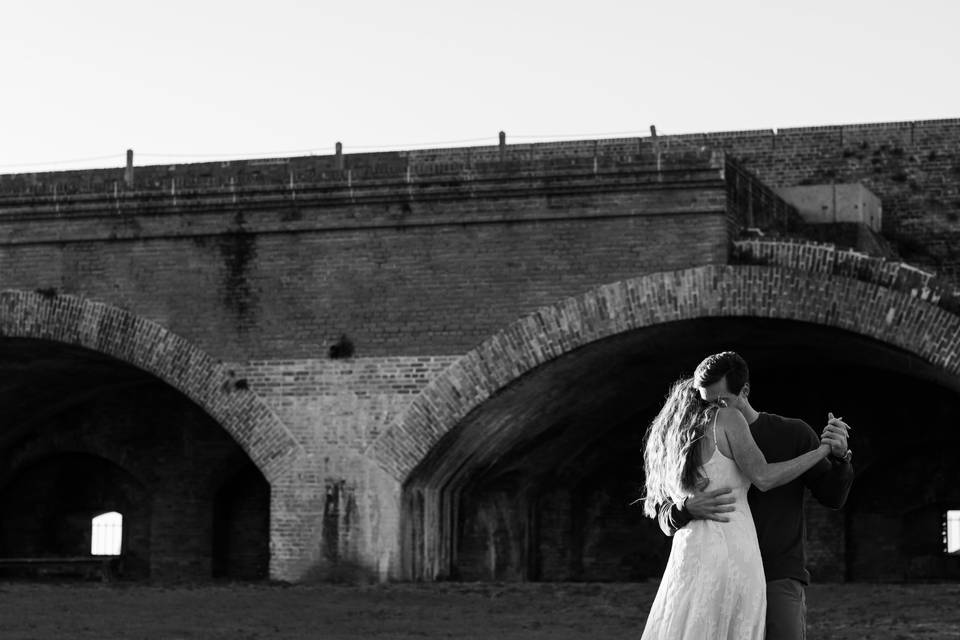 Dancing by the bridge