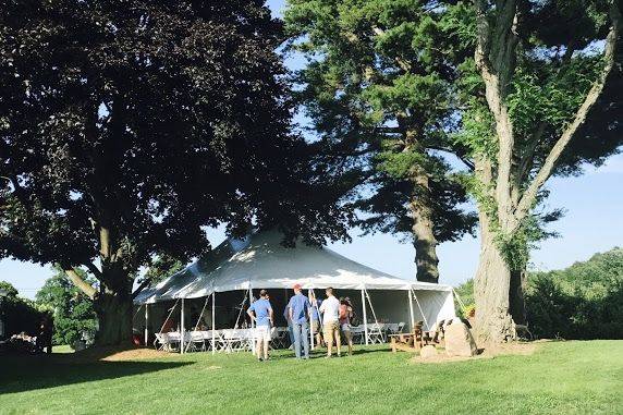 Outdoor wedding setup