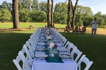 Outdoor wedding setup