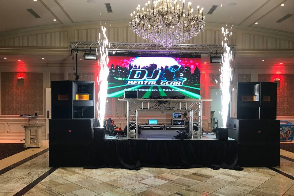 DJ booth setup