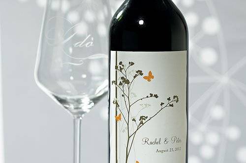 Romantic Butterfly Wine Label #WS1004-14...Add personalized flair to your champagne or wine bottles