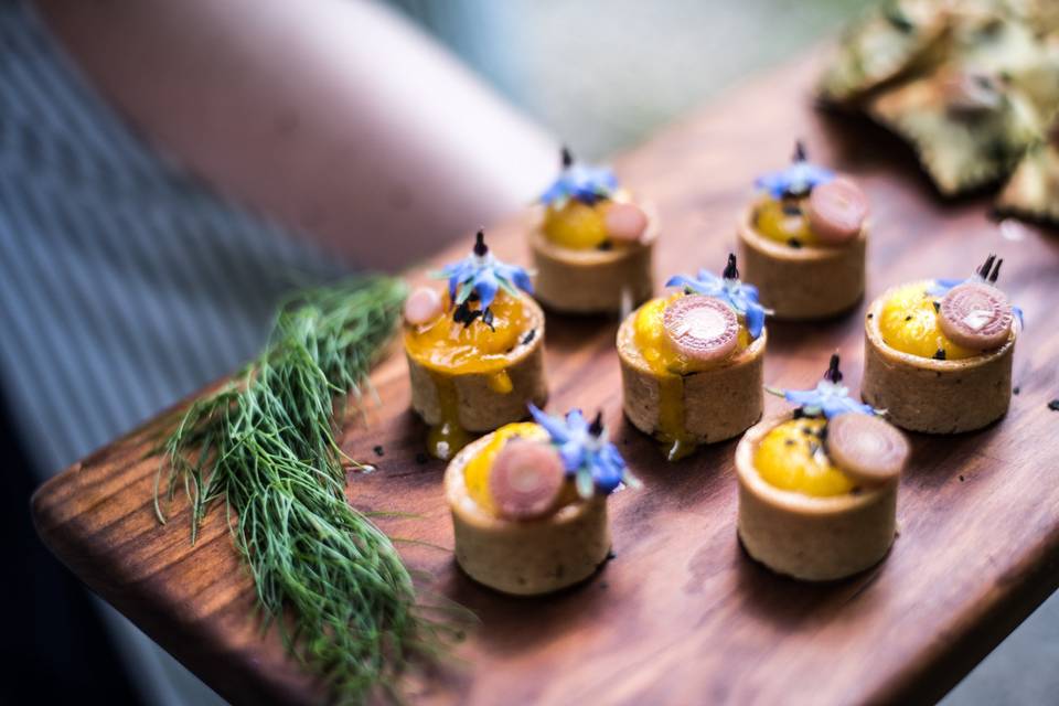 Seasonal passed hors d'oeuvres