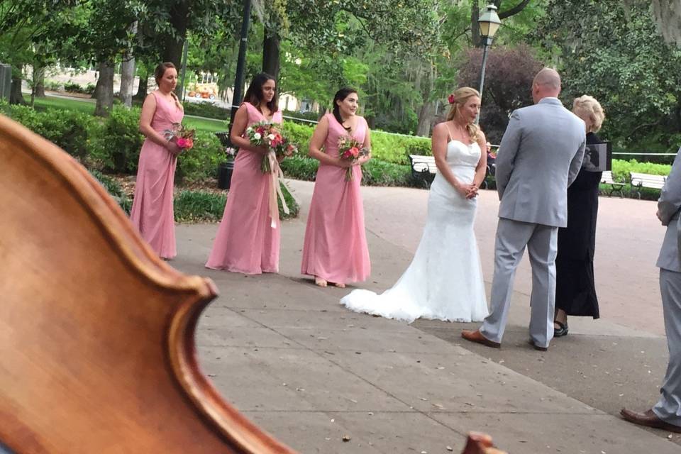 Wedding in Forsyth Park Savannah, Georgia