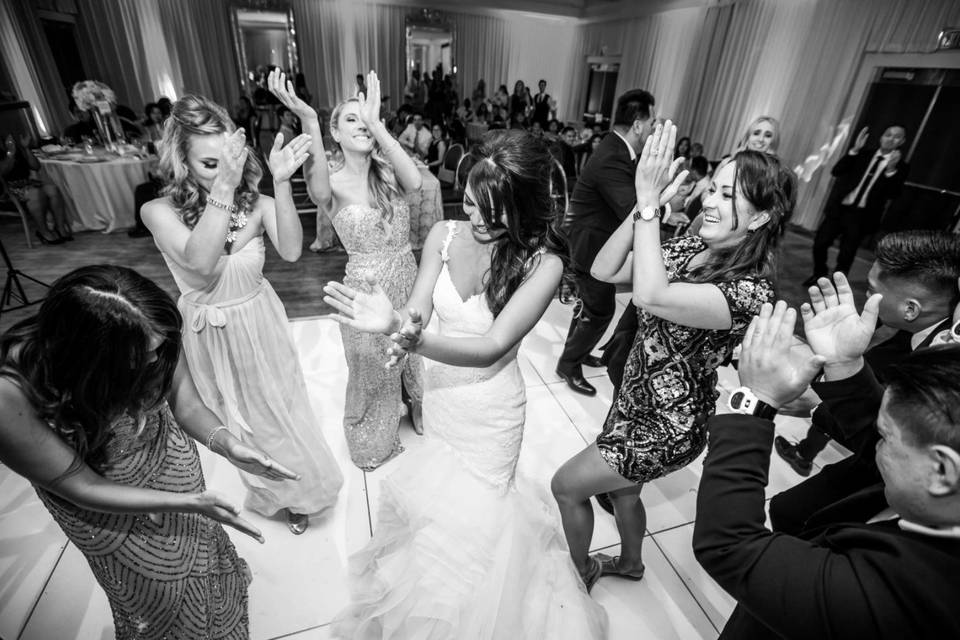 Bride with the guests